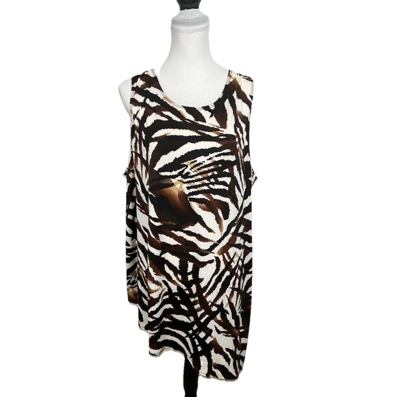 Anthony Original Blouse Plus Size 2X Sleeveless Tunic Top Asymmetrical Hem Flowy - Picture 1 of 9